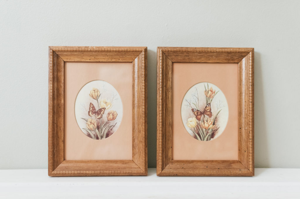 Pair of Vintage Framed Butterfly Prints by Kay Lamb Shannon