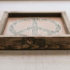 Floral Pattern Peace Sign Wood Sign (Mauve, Black and White) - Image 4