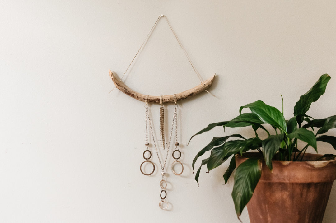 Branch Art Number 8 Reclaimed Vintage Metal Necklaces and Branch Wall Art