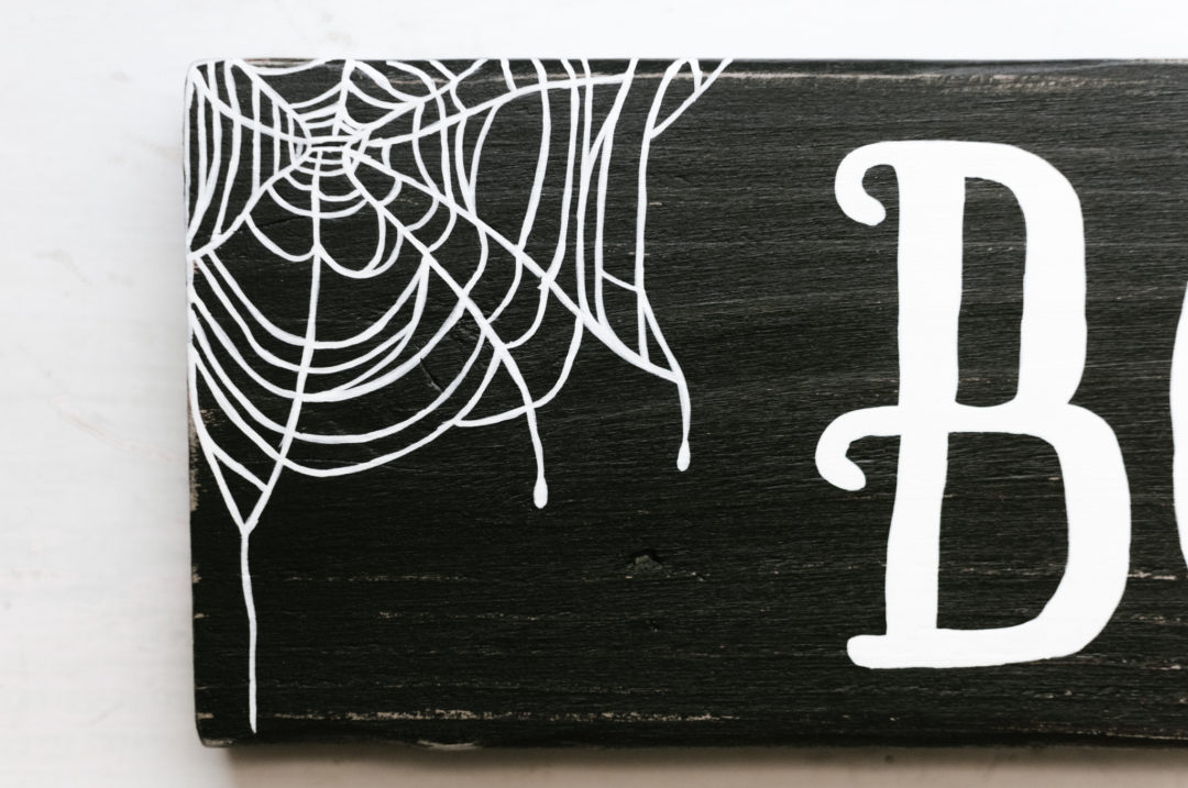 Boo and Spider Web Halloween Wood Sign - Image 3