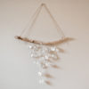 Branch Art No.13 | Clear, Tumbled Glass with Silver-Colored Wire Wraps | Hanging Branch Wall Art or Suncatcher