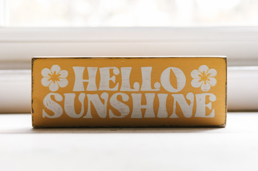 Hello Sunshine Reclaimed Wood Sign for Shelf, Mantle or Desk - Image 3