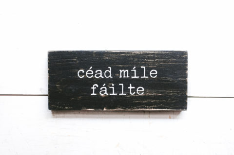 Cead Mile Failte Wood Sign | Rustic Wall Decor | Irish Welcome