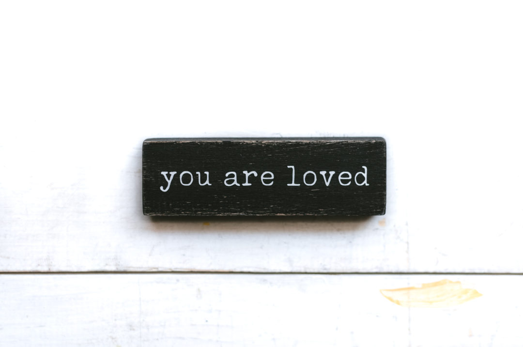 You Are Loved Wood Block Mini Sign | Tiered Tray Desk or Shelf | 4.75 inches x 1.5 inches