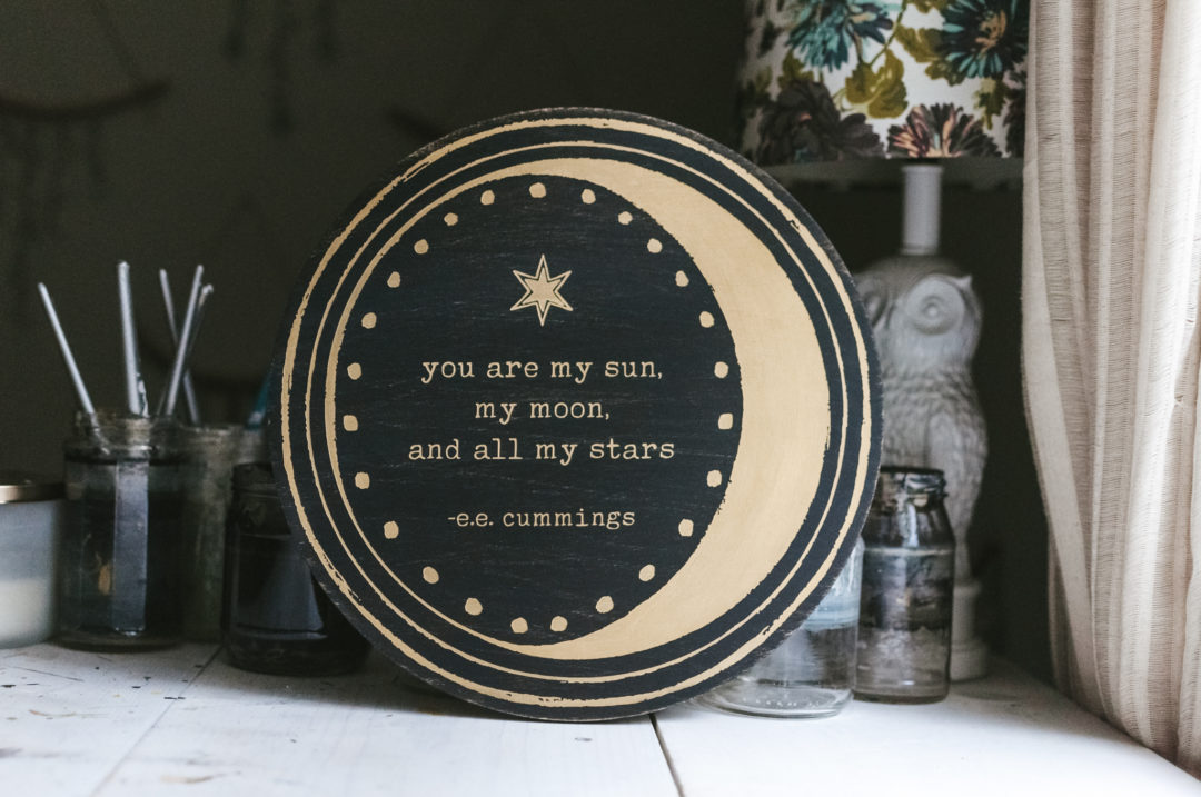 You Are My Sun, My Moon and All My Stars | EE Cummings | Sun Moon and Stars | Wood Sign - Image 2