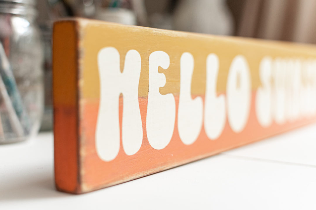 Hello Sunshine Wood Sign | Beach Decor | Sunset Ombre Wood Sign | Beach House Sign | 21.5 inches x 3.5 inches - Image 5