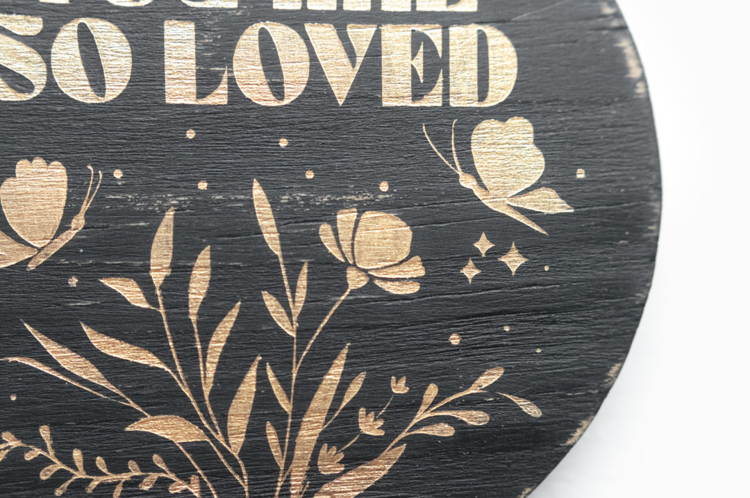 You Are So Loved Mini Wood Sign | Good Vibes | Butterflies | Flowers | Stars | Circle Wood Sign | One Sign - Image 9