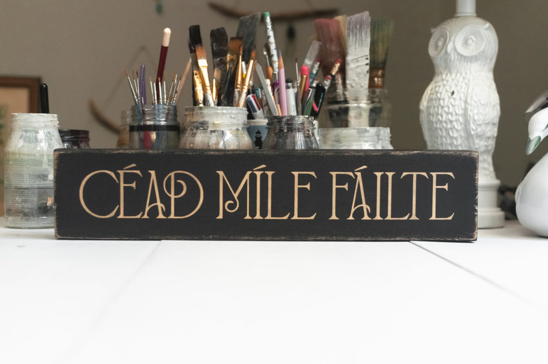 Cead Mile Failte Wood Sign | Irish Welcome Sign | Irish Gift | Irish Decor | Shelf, Bar or Mantel Sitter | 15.5 in x 3.25 in - Image 8